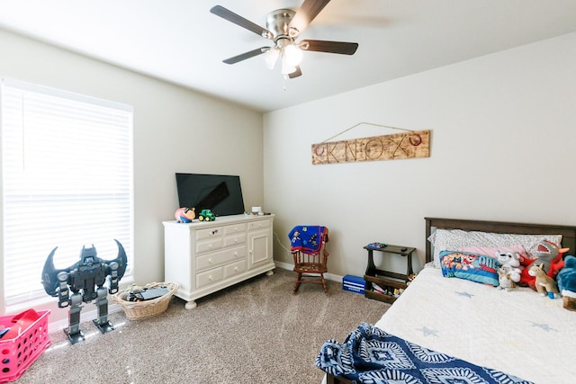 8812 16th St, Lubbock, TX 79416 - bedroom with baseboards, ceiling fan, and carpet floors