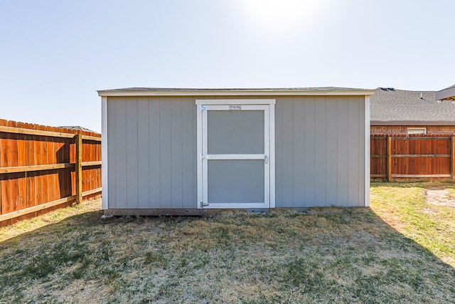 8812 16th St, Lubbock, TX 79416 - view of shed featuring a fenced backyard