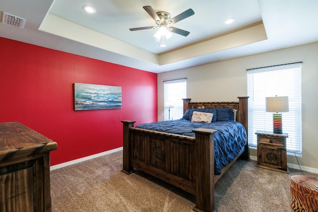 8812 16th St, Lubbock, TX 79416 - bedroom with carpet flooring, baseboards, visible vents, and a raised ceiling