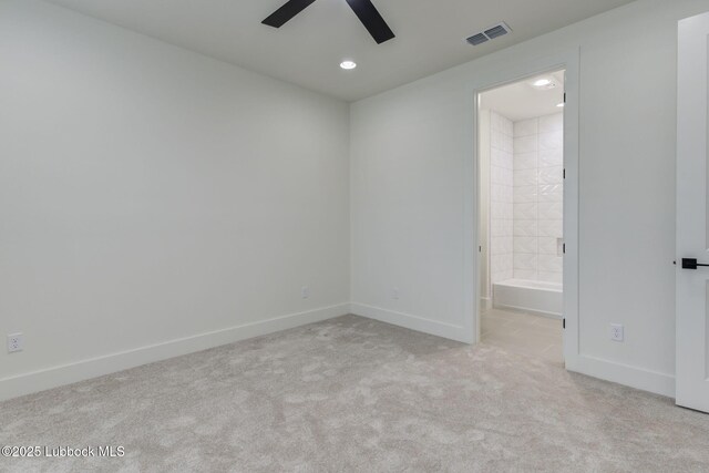 7726 46th St, Lubbock, TX 79407 - spare room featuring ceiling fan, recessed lighting, and carpet