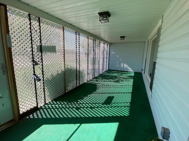 view of unfurnished sunroom