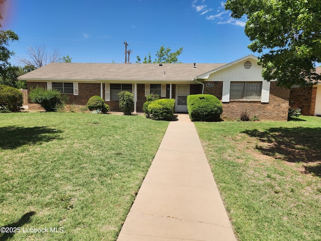 5520 36th St, Lubbock, TX 79407 - ranch-style home with brick siding and a front yard