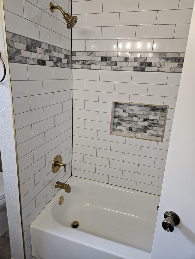 bathroom featuring bathtub / shower combination