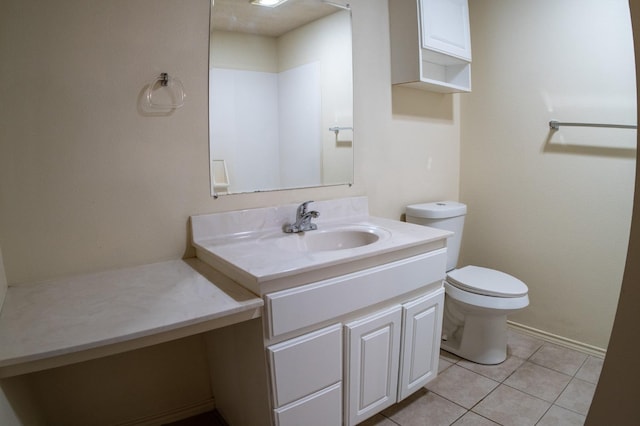 bathroom featuring tile patterned floors, toilet, and vanity