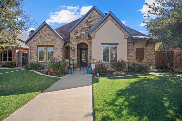 view of front of property featuring a front yard