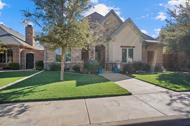 view of front of property with a front yard