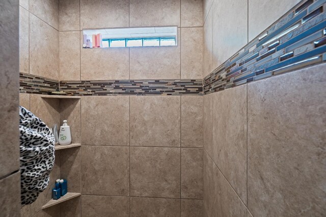 details with tiled shower