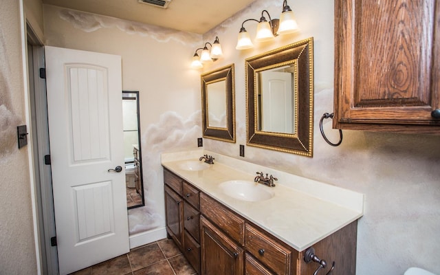 bathroom featuring vanity and tile patterned floors