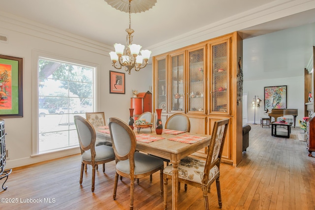 1901 31st St, Lubbock, TX 79411 - dining space with a chandelier, light wood finished floors, and baseboards