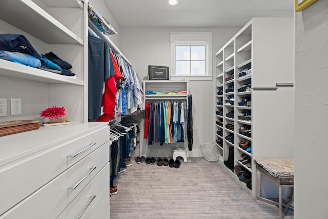 spacious closet featuring carpet floors