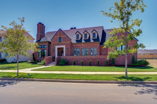 view of front of house with a front lawn