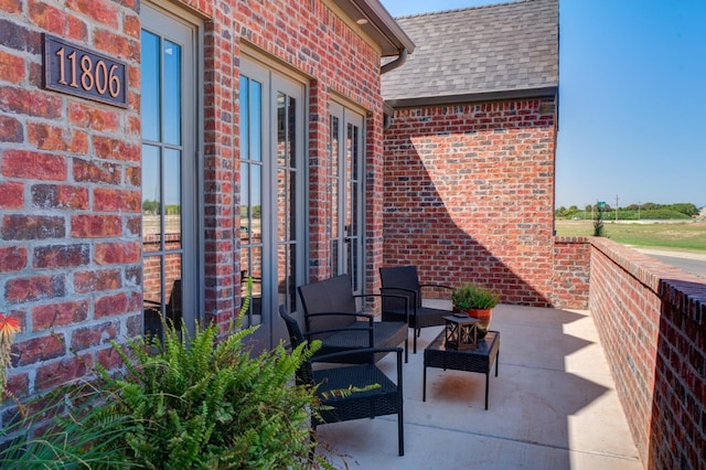 view of patio with french doors