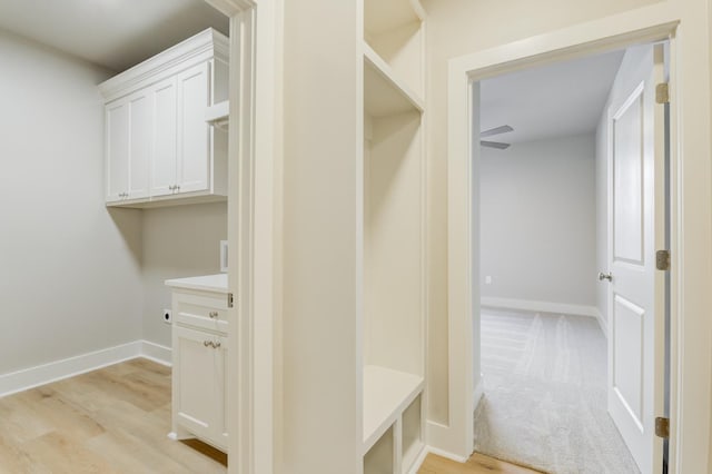 mudroom featuring light hardwood / wood-style floors