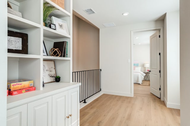 hall featuring light hardwood / wood-style flooring