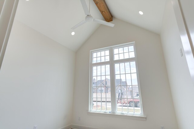 4610 138th Pl, Lubbock, TX 79424 - detailed view of beam ceiling, ceiling fan, and recessed lighting
