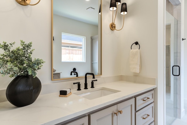 4610 138th Pl, Lubbock, TX 79424 - full bathroom featuring vanity and a shower stall