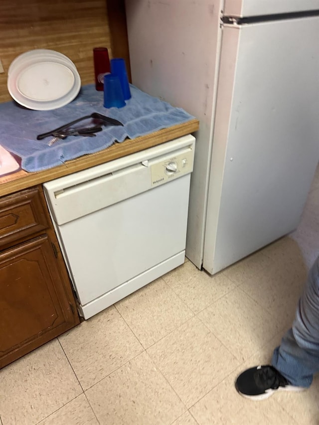 interior space featuring white dishwasher