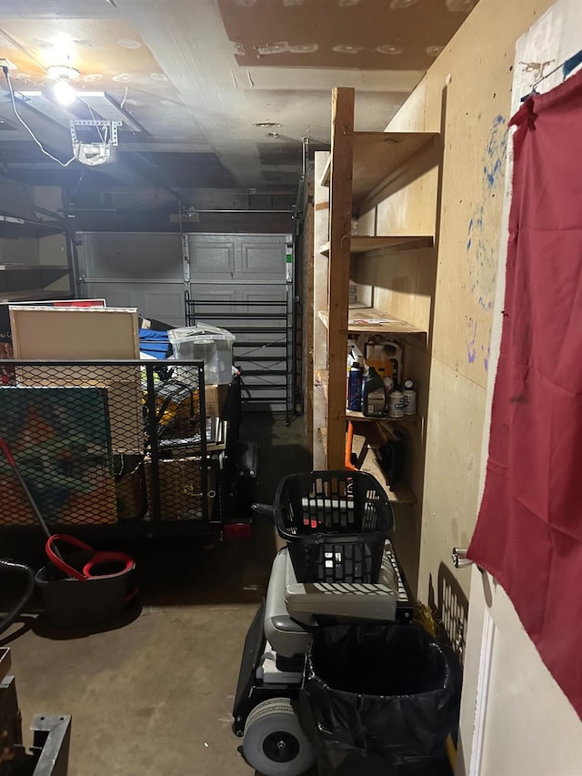 interior space with a garage door opener