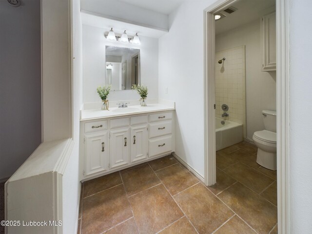 3419 101st St, Lubbock, TX 79423 - full bathroom with vanity, tub / shower combination, and tile patterned flooring