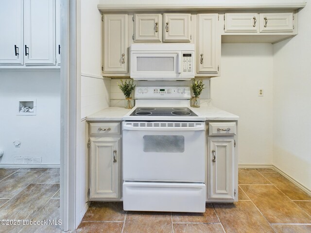 3419 101st St, Lubbock, TX 79423 - kitchen featuring white appliances, backsplash, and light stone counters