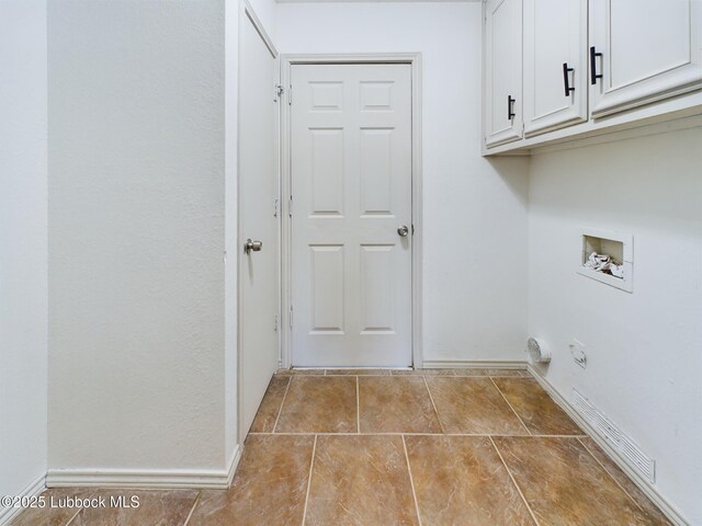3419 101st St, Lubbock, TX 79423 - washroom with cabinet space and hookup for a washing machine