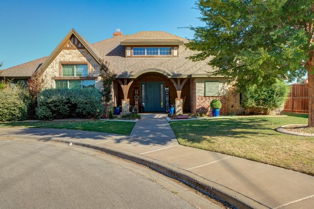 view of front of house with a front yard