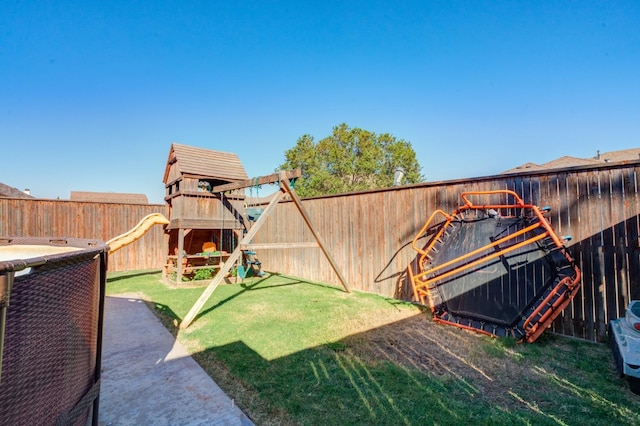 view of yard featuring a playground