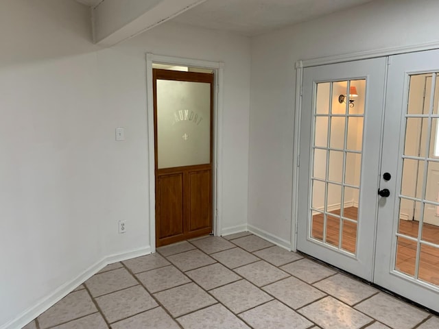 interior space featuring french doors