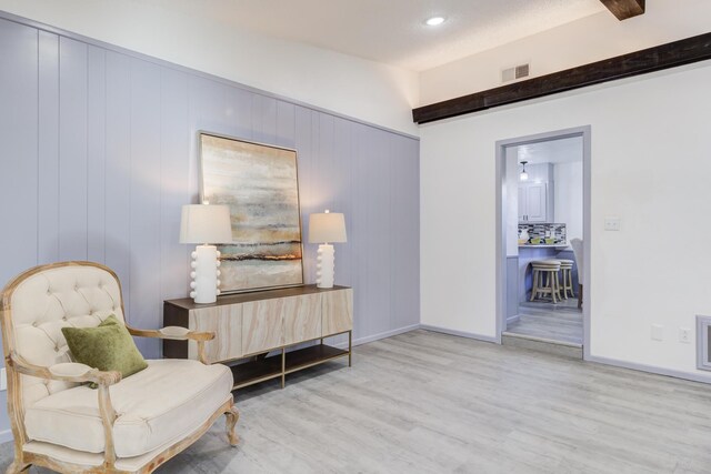 living area with light wood-type flooring