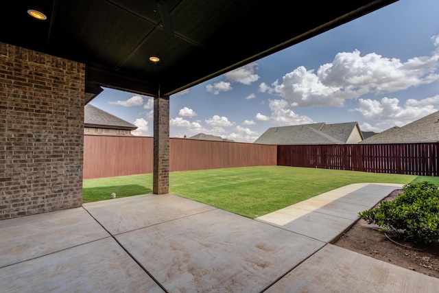 4603 140th St, Lubbock, TX 79424 - fenced backyard with a patio