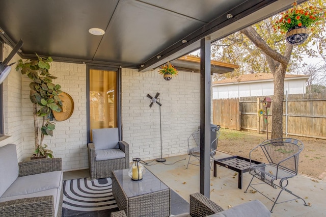 view of patio featuring an outdoor hangout area