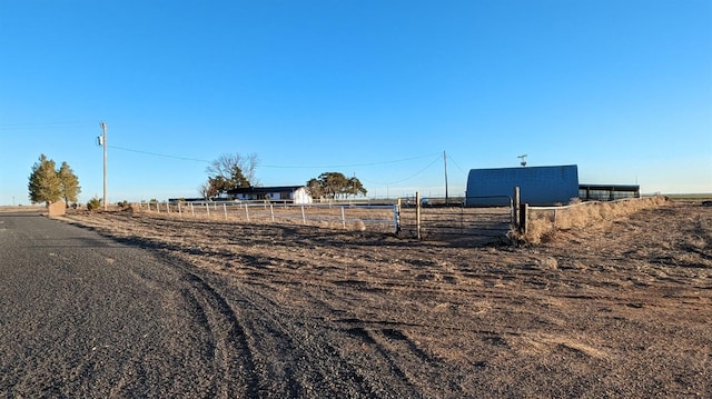 view of street with a rural view