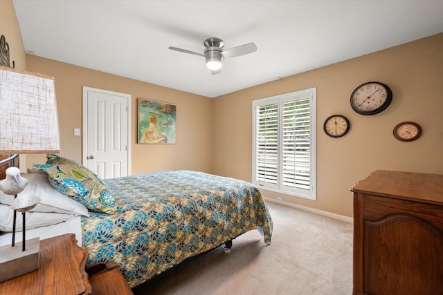 314 York Ave, Lubbock, TX 79416 - bedroom featuring light carpet and ceiling fan