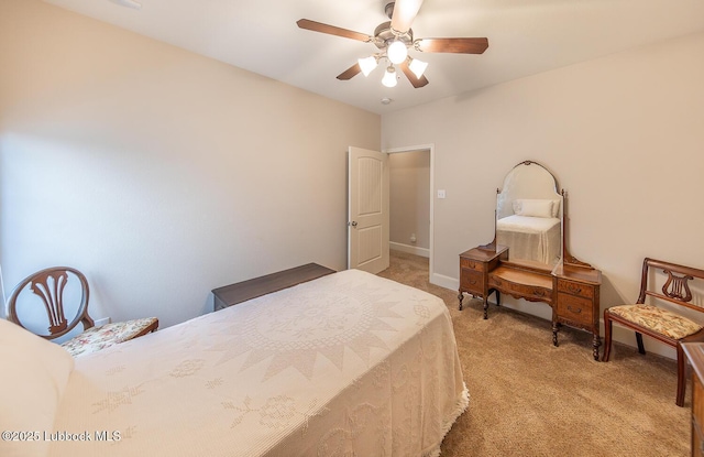3914 101st St, Lubbock, TX 79423 - bedroom featuring light colored carpet and a ceiling fan