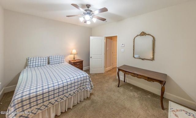 3914 101st St, Lubbock, TX 79423 - carpeted bedroom featuring baseboards and a ceiling fan