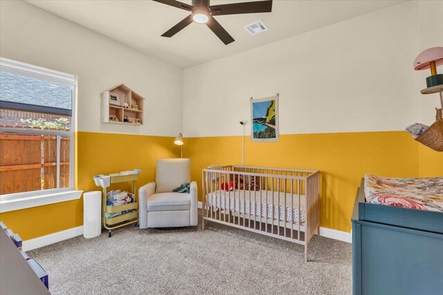 6803 52nd St, Lubbock, TX 79407 - bedroom featuring carpet flooring, baseboards, and ceiling fan