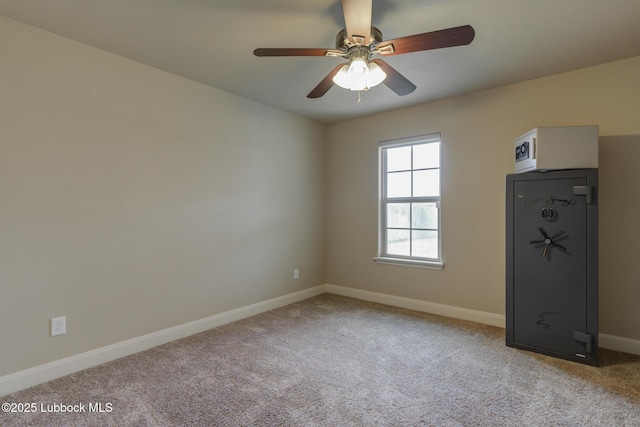 5207 Jarvis St, Lubbock, TX 79416 - spare room featuring carpet floors, baseboards, and ceiling fan
