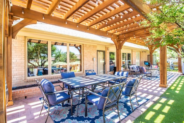 view of patio with a pergola