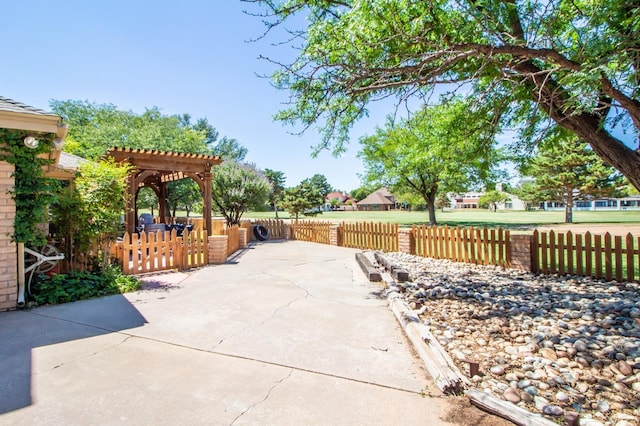 view of patio with a pergola