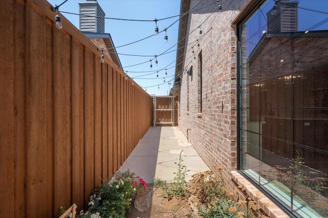 view of property exterior featuring a patio