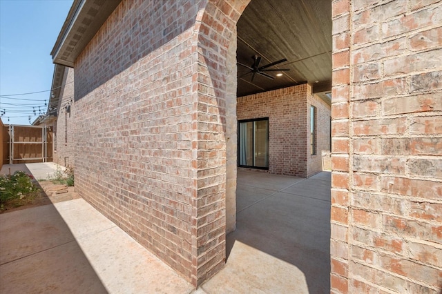 exterior space featuring a patio and ceiling fan