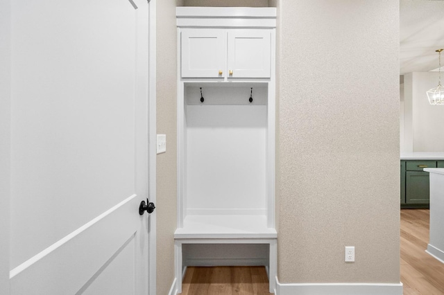 mudroom with light wood-type flooring