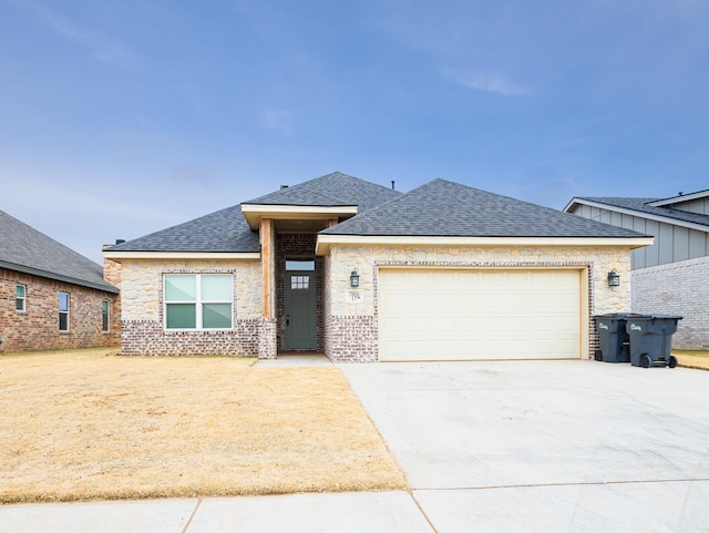 view of front of house with a garage