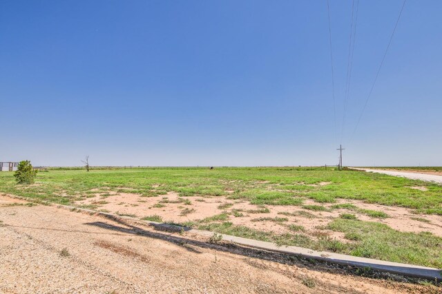 view of yard with a rural view