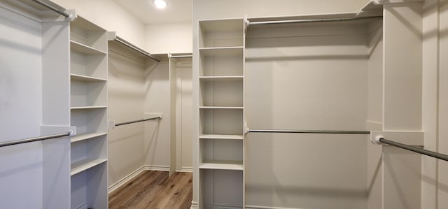 spacious closet with wood finished floors