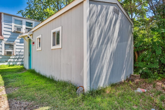 view of property exterior featuring a yard