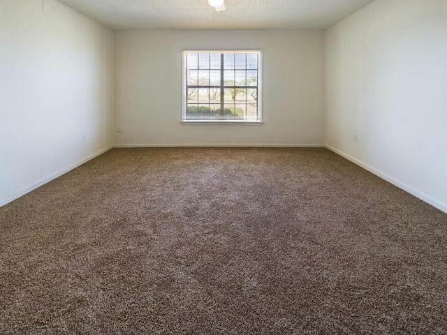 empty room featuring carpet and a textured ceiling