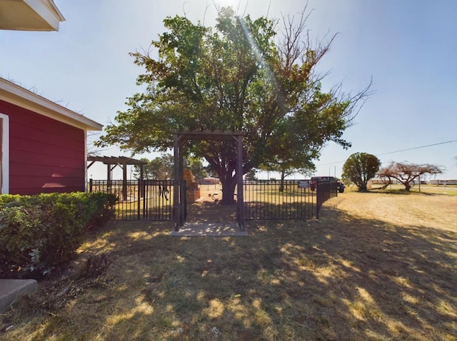 view of yard featuring a pergola