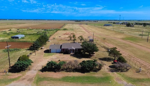 drone / aerial view with a rural view