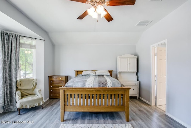 1308 Nottingham Ave, Wolfforth, TX 79382 - bedroom featuring lofted ceiling, light wood-type flooring, and ceiling fan